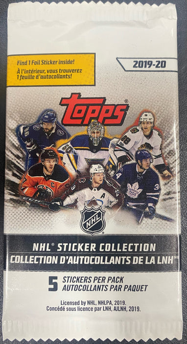 NHL Topps 2019-20 Hockey Sticker Collection Pack 5 Stickers! (Sealed Packs)