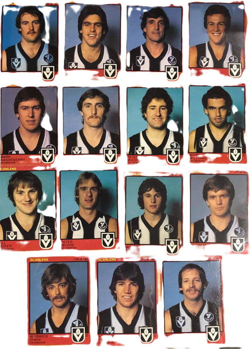 1982 Scanlens COLLINGWOOD Team Set (15 Cards)
