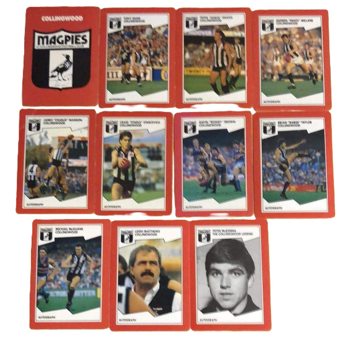 1991 Scanlens Stimorol Collingwood Magpies Team Set of 11 Cards