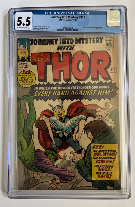 No 110 Journey into Mystery with the Mighty Thor Comic by Marvel Comics CGC - Graded 5.5 (USED)
