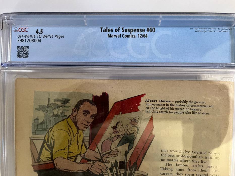 Tales Of Suspence No. 60 Featuring Iron Man and Captain America Comic by Marvel Comics - Graded 4.5 (Used)
