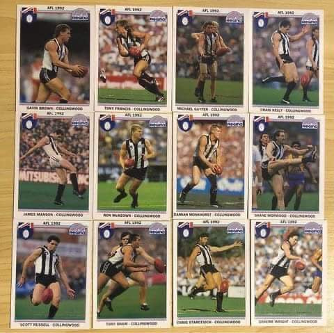 1992 Collingwood AFL Trading Cards