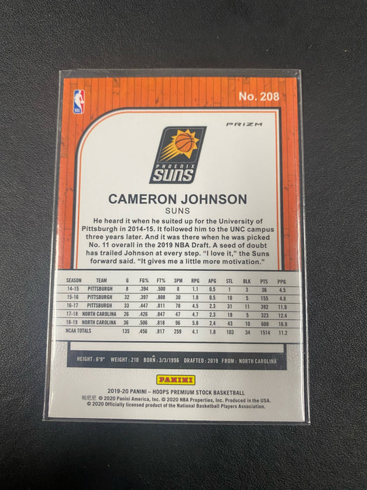 2019-20 NBA Hoops Premium Stock Cameron Johnson Rookie RC #208 🔥 Phoenix Suns Collectible Card - USED