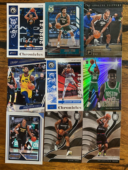 Assortment of x 9 NBA Trading Cards from 2021 2022 Panini Chronicles Basketball Cereal Box USED