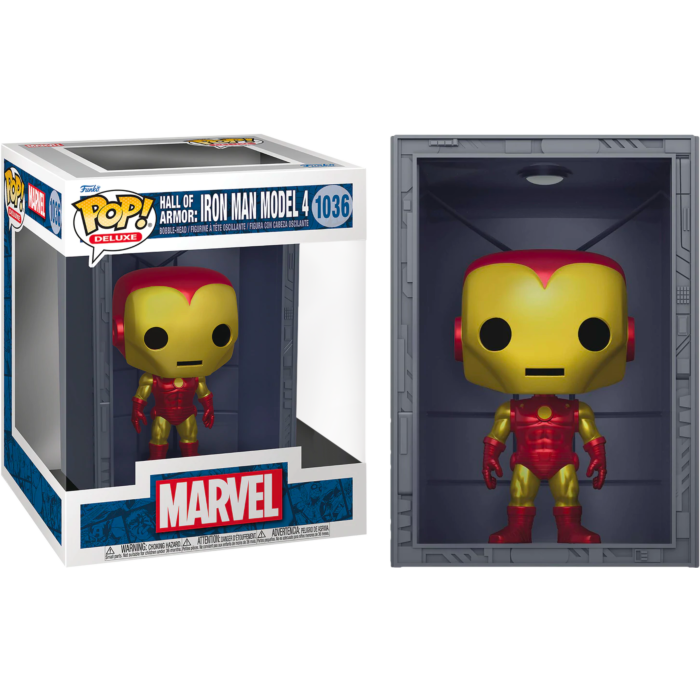 Marvel Comics - Hall of Armor: Iron Man Model 4 Metallic US Exclusive Pop! Deluxe