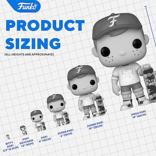 Pop! Vinyl sizing chart