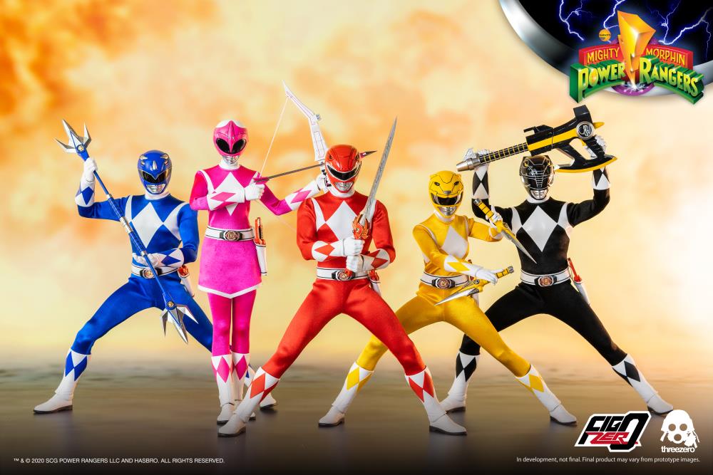 Mighty Morphin Power Rangers - Set of 6 1/6 Power Ranger Figures (5 Core Rangers & Green Ranger)