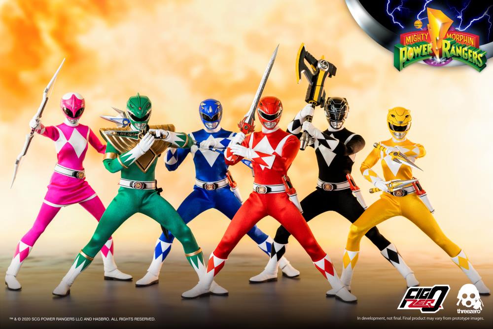 Mighty Morphin Power Rangers - Set of 6 1/6 Power Ranger Figures (5 Core Rangers & Green Ranger)