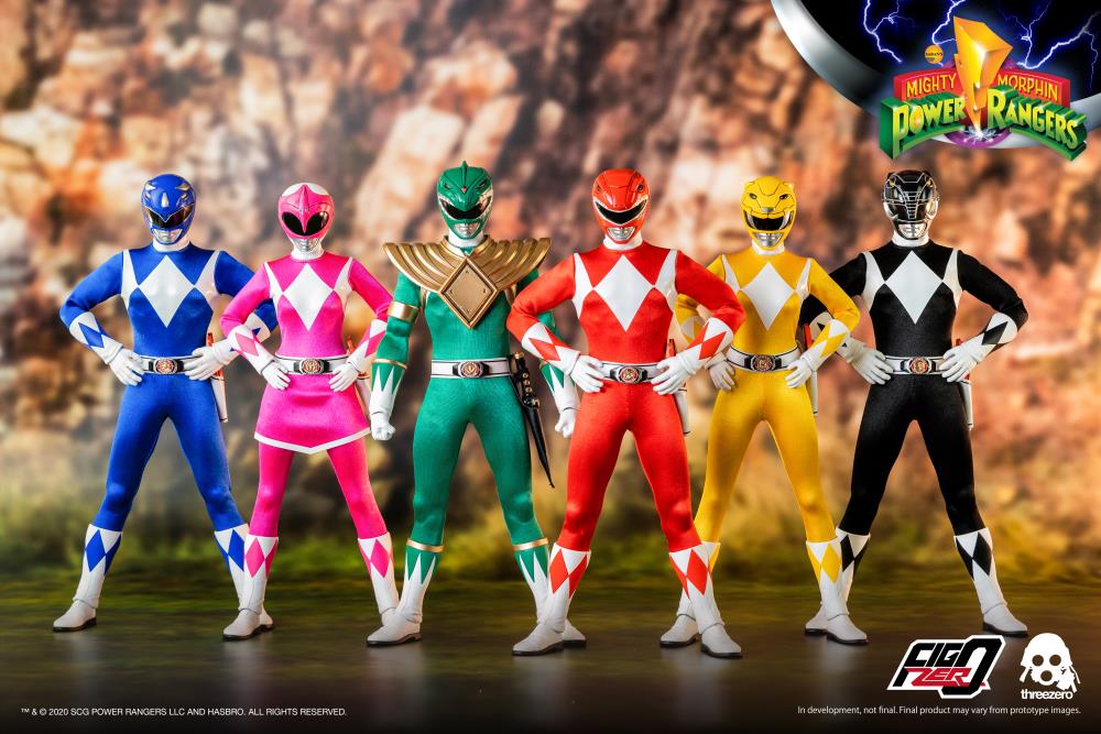 Mighty Morphin Power Rangers - Set of 6 1/6 Power Ranger Figures (5 Core Rangers & Green Ranger)